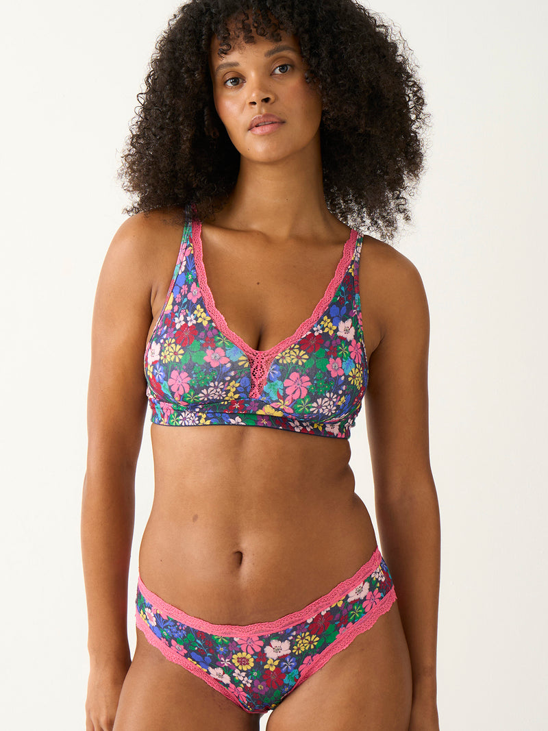Lace Plunge Bra - Boden x S&S Floral
