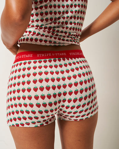 Unisex Boxer - Strawberry Dreams Stripe & Stare