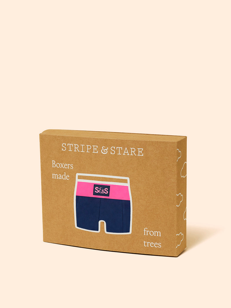 Men's Boxer - Navy & Pop Pink