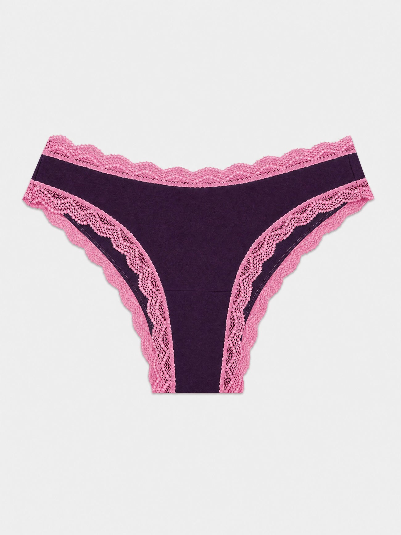 Brazilian Knicker - Black Cherry & Pink Pop