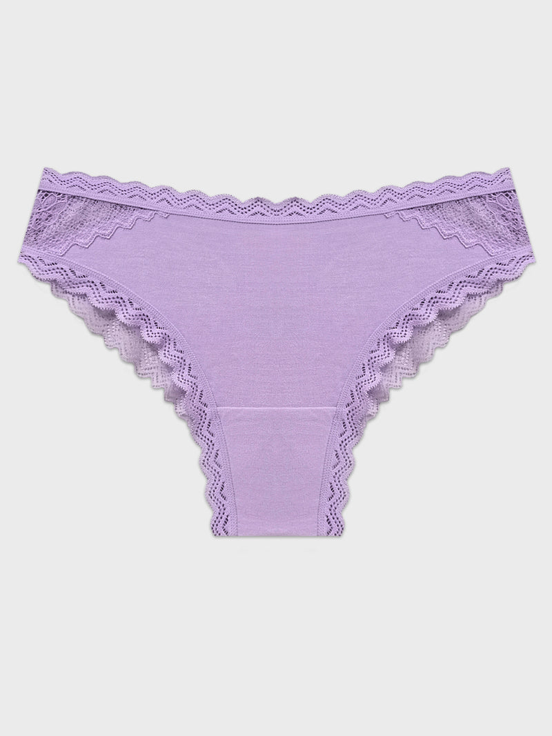 Eco Lace Brazilian Knicker - Lavender Haze