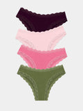 Brazilian Knicker Four Pack - Black Cherry & Olive