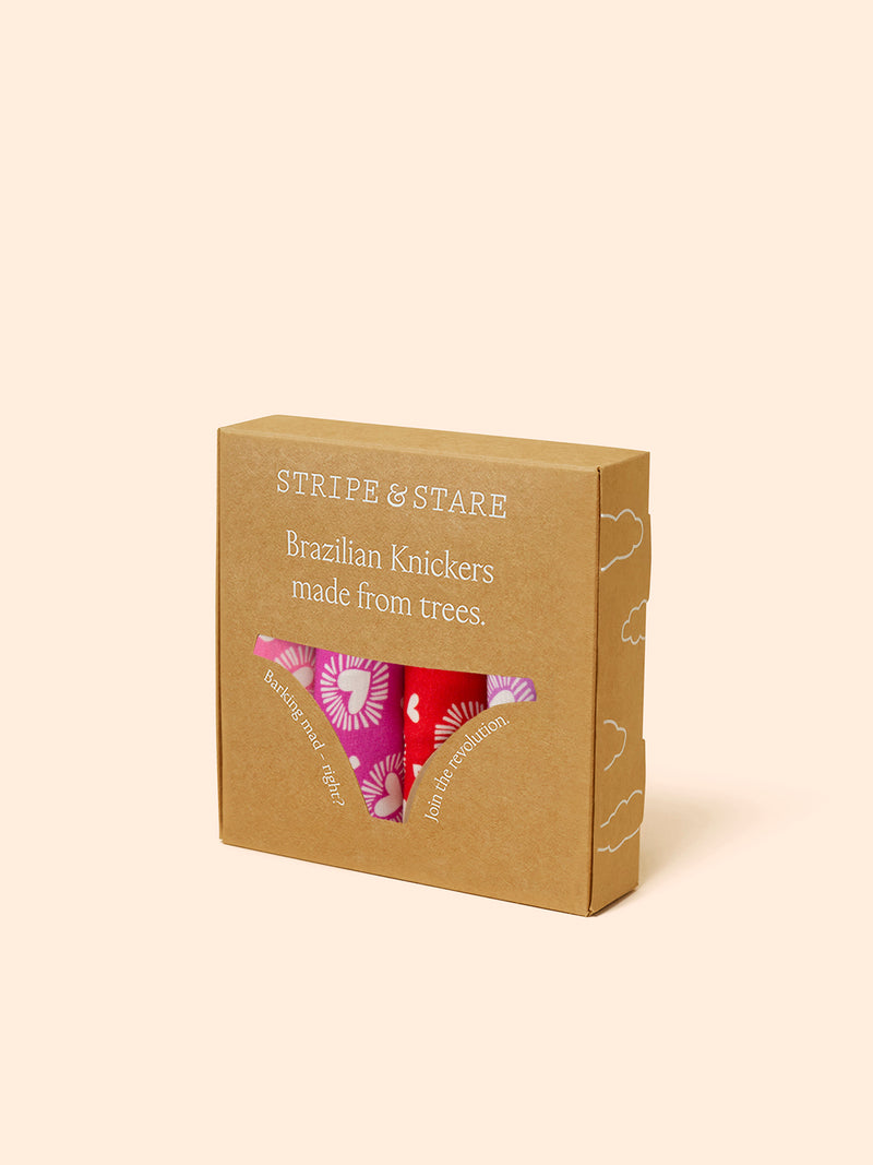 Brazilian Knicker Four Pack - Hearts on Fire