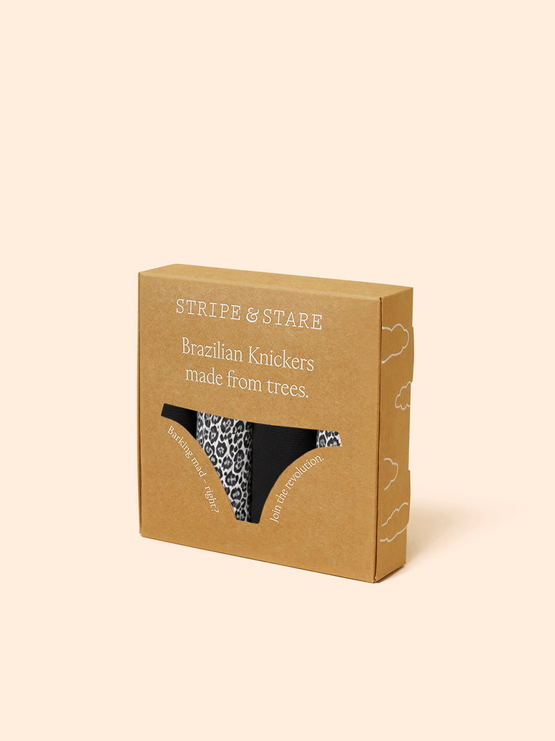 ZigZag Lace Brazilian Knicker Four Pack - Leopard