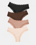 Brazilian Knicker Four Pack - Latte Essentials