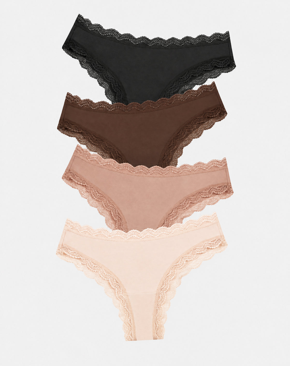 Brazilian Knicker Four Pack - Latte Essentials