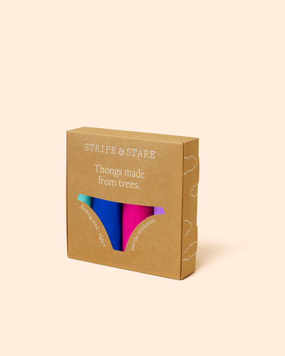 Thong Four Pack - Bright Contrasts Stripe & Stare