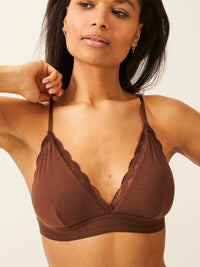 Lace Bralette - Cocoa Stripe & Stare