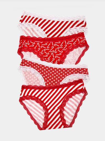 The Original Knicker Four Pack - Candy Cane Stripe & Stare