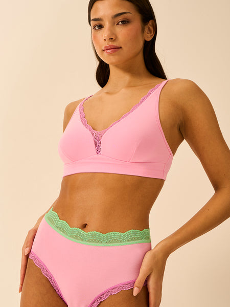 Lace Plunge Bra - Candy Floss Brights