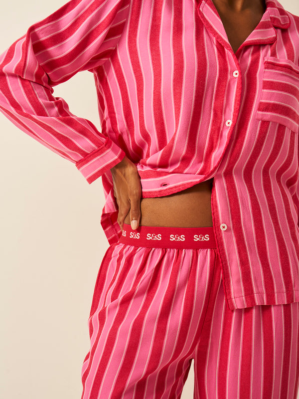 Soft Brushed Woven Pyjama Bottoms - Candy Pop Stripe
