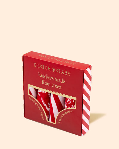 The Original Knicker Four Pack - Candy Cane Stripe & Stare