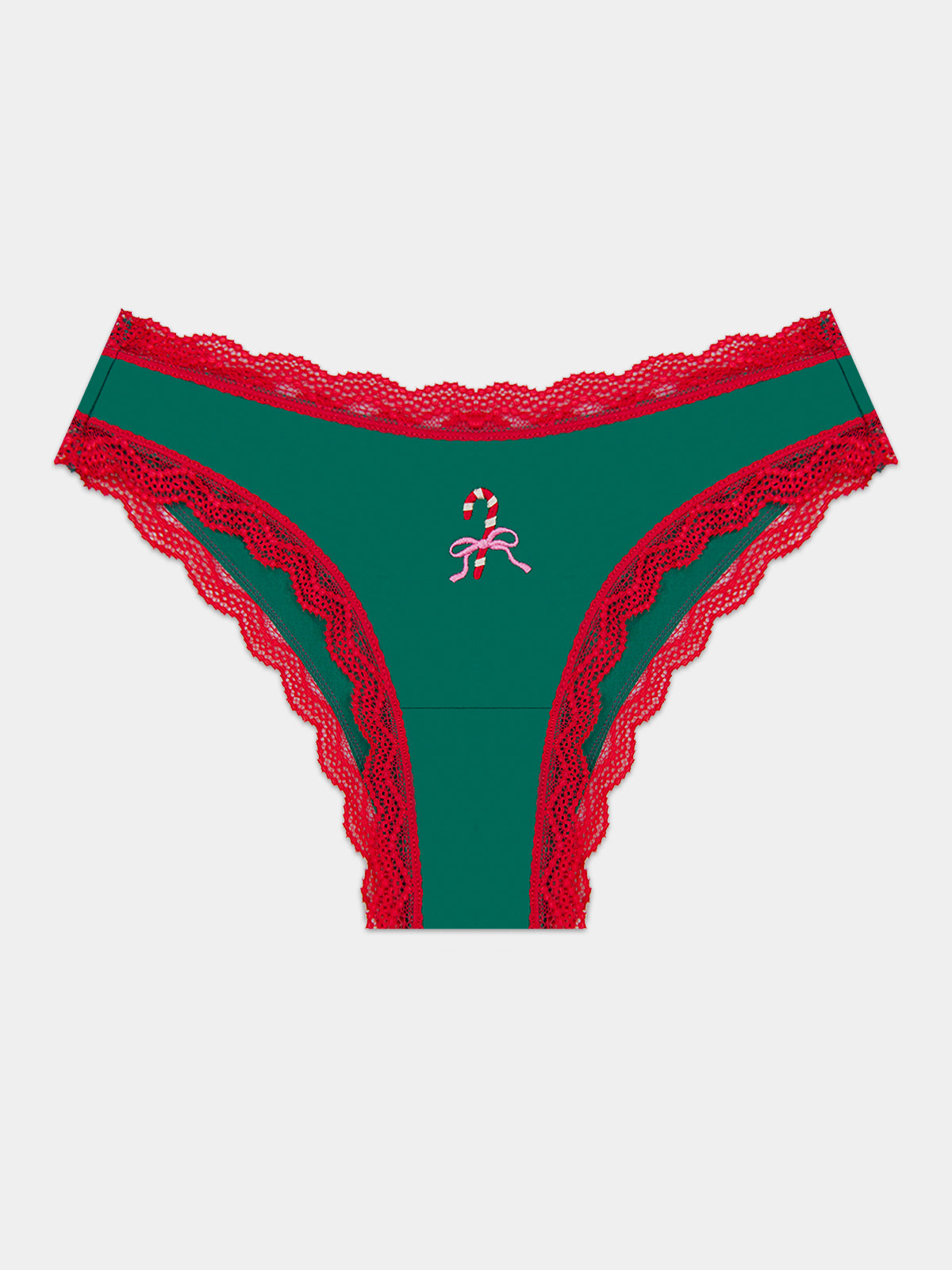 Brazilian Knicker - Candy Cane Bow Embroidery Charming Garment Enterprises Co