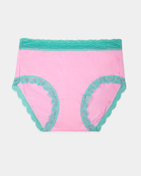 High Rise Knicker - Candyfloss and Green Stripe & Stare