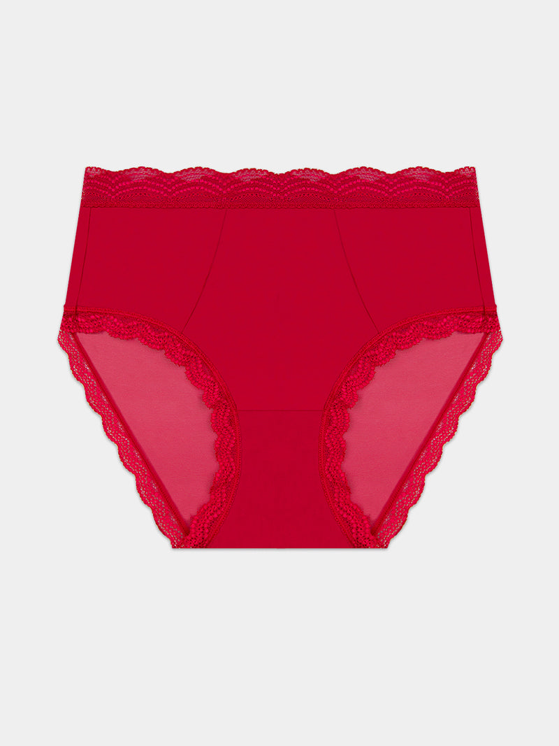 Mesh High Rise Knicker - Cherry Red Wholegood Inter-United Ltd