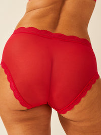 Mesh High Rise Knicker - Cherry Red Wholegood Inter-United Ltd