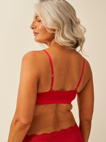 String Scoop Mesh Bra - Cherry Red Wholegood Inter-United Ltd