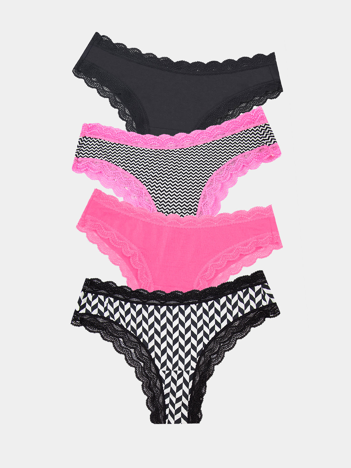 Brazilian Knicker Four Pack - Chevron Charming Garment Enterprises Co
