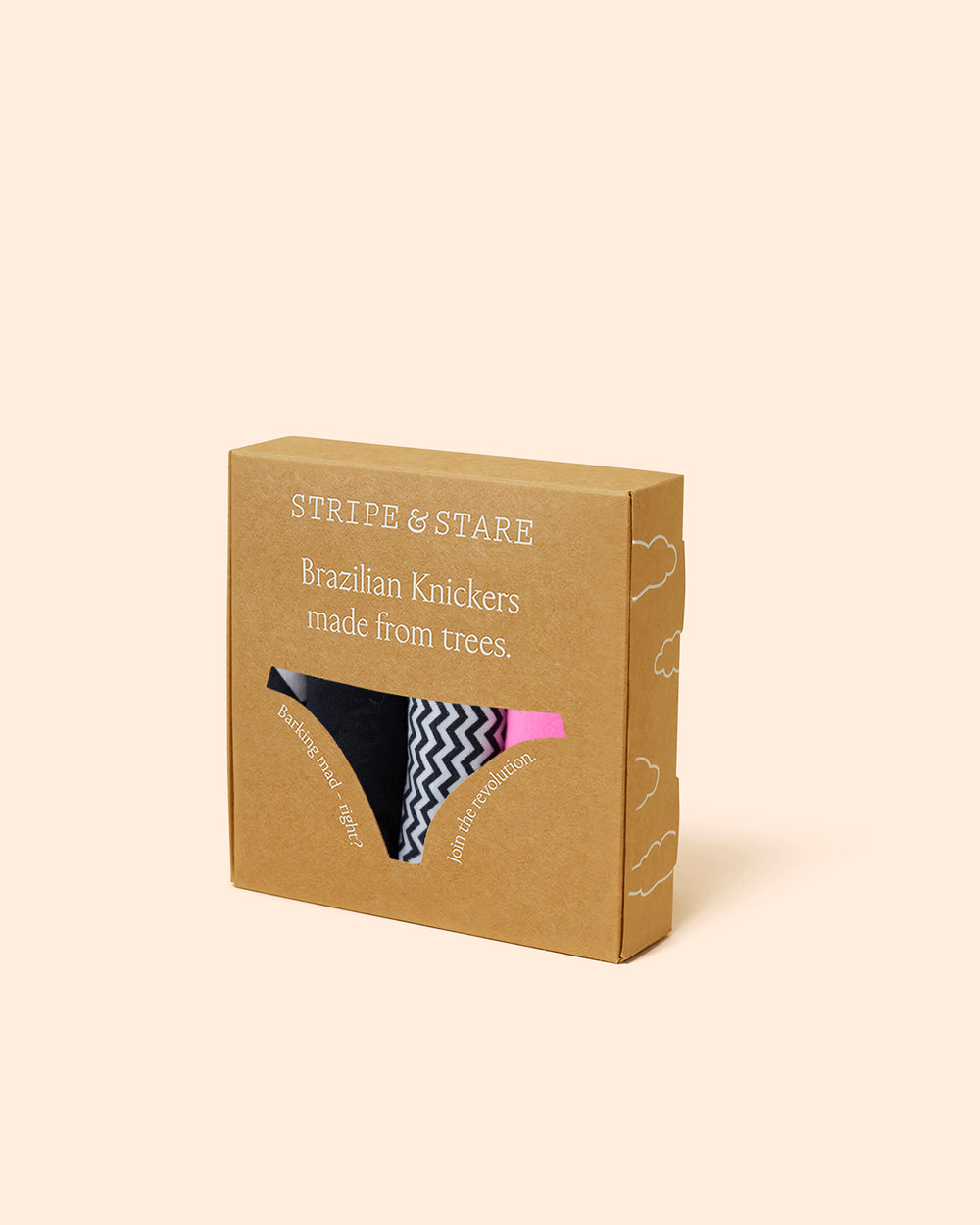 Brazilian Knicker Four Pack - Chevron Stripe & Stare