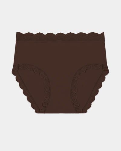 High Rise Knicker - Chocolate Stripe & Stare