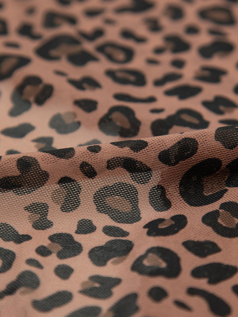 Mesh Brazilian Knicker Four Pack - Black & Leopard