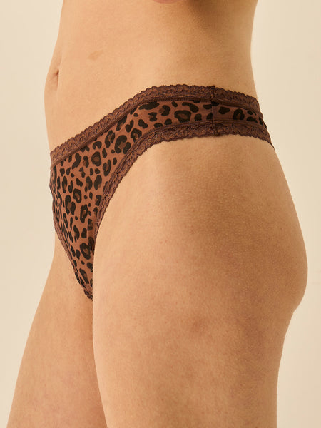 Mesh Thong - Chocolate Leopard