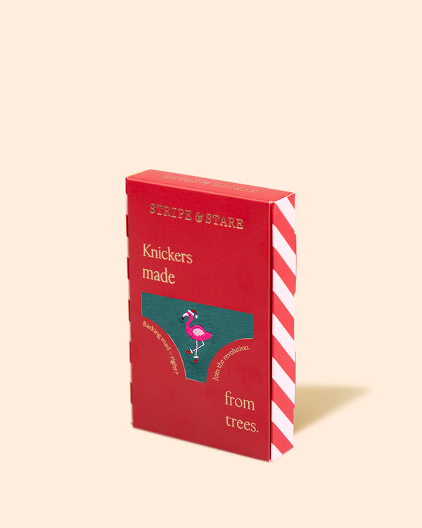 The Original Knicker - Christmas Flamingo Stripe & Stare