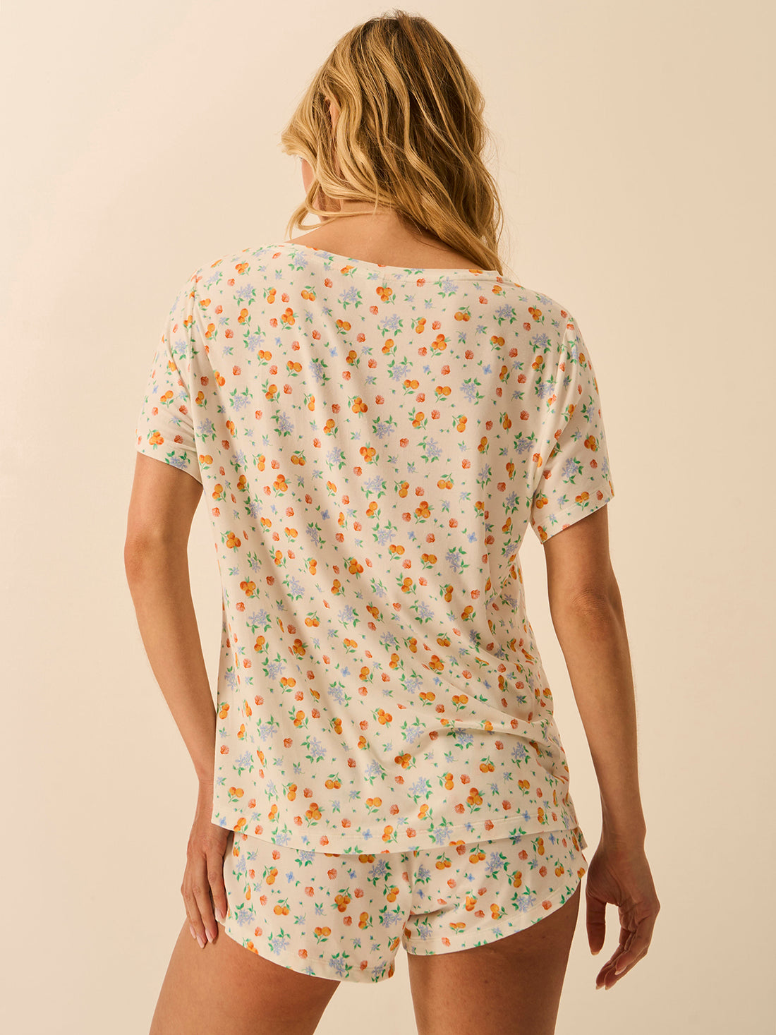 T-shirt & Short Pyjama Set - Citrus Petals
