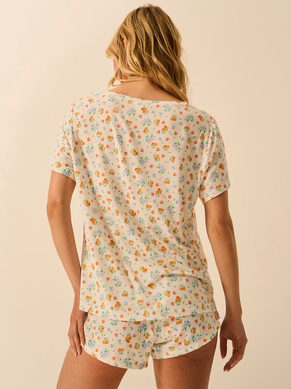 T-shirt & Short Pyjama Set - Citrus Petals