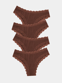 Brazilian Knicker Four Pack - Cocoa Stripe & Stare®