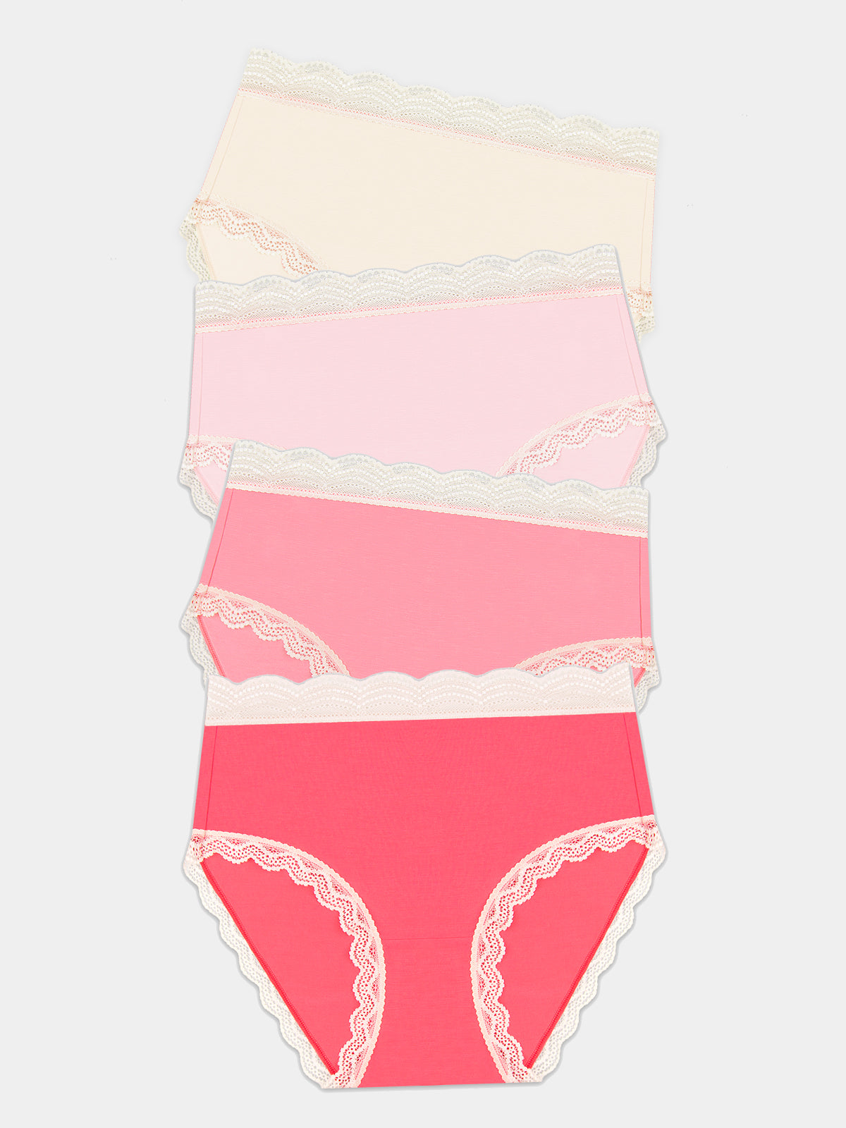 High Rise Knicker Four Pack - Coconut Ice