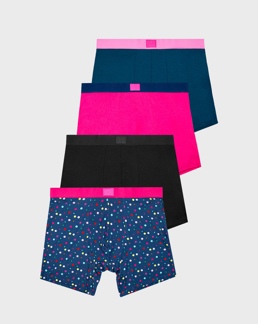 Men's Boxer Four Pack - Confetti Basics Stripe & Stare