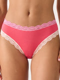 Mid Rise High Leg Knicker - Coral Paradise and Buttercream