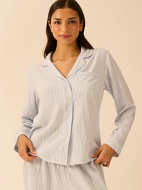 Soft Brushed Woven Pyjama Top - Check Mate