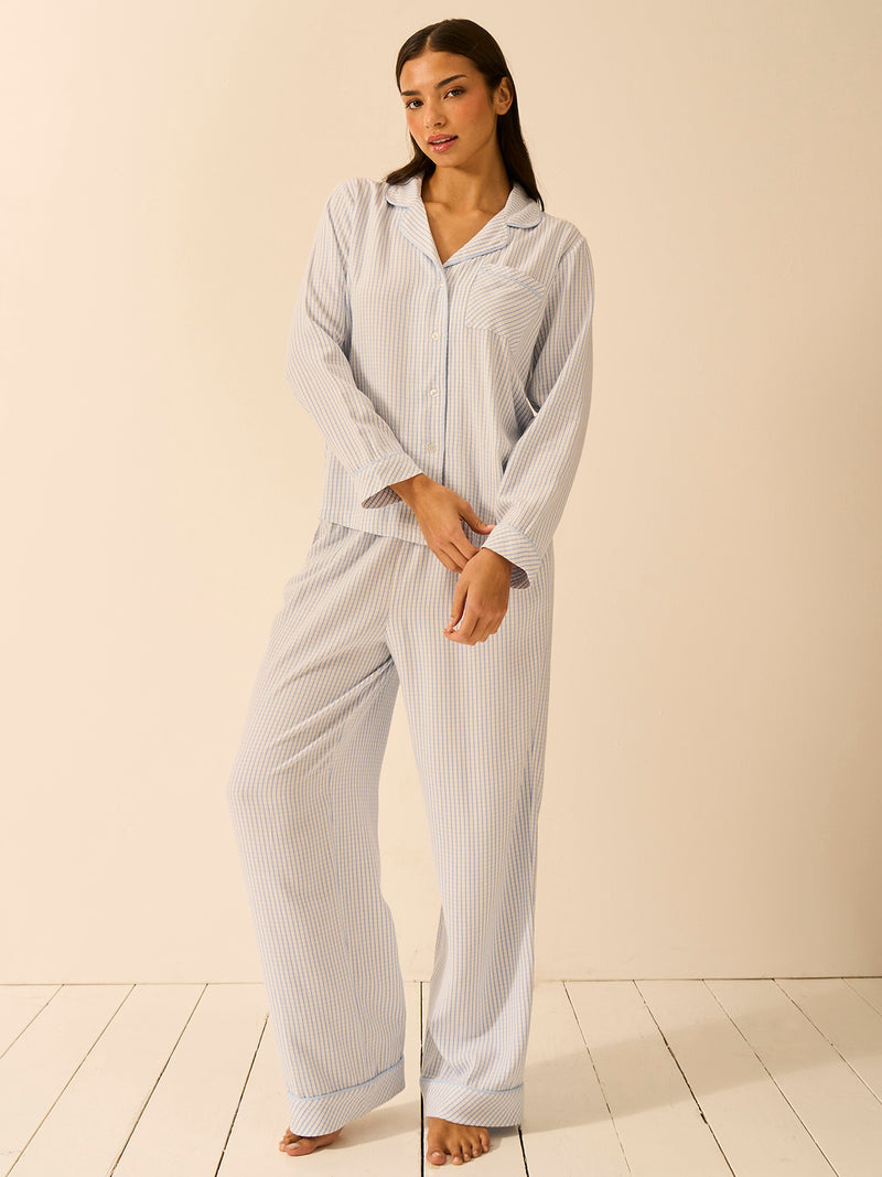 Soft Brushed Woven Pyjama Top - Check Mate