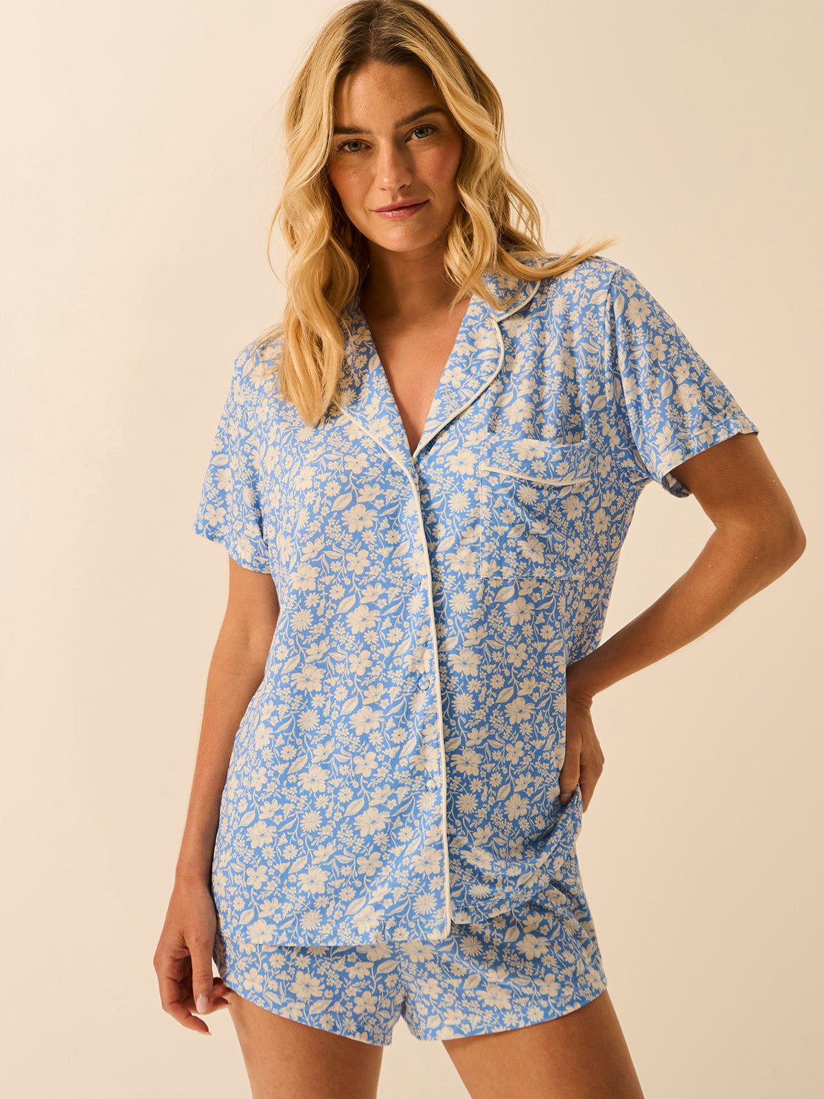 Short Pyjama Set - Cornflower Petals