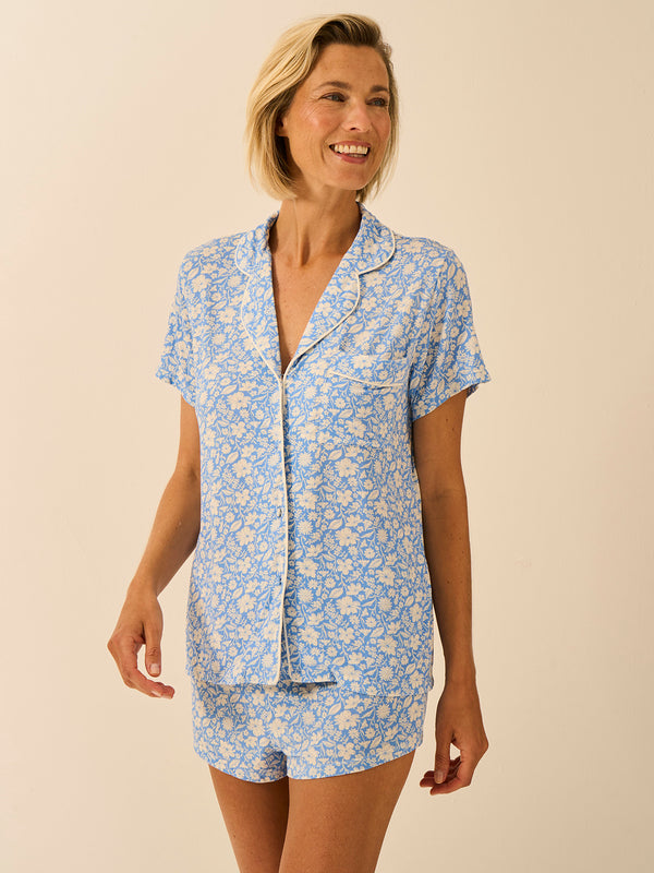 Short Pyjama Set - Cornflower Petals