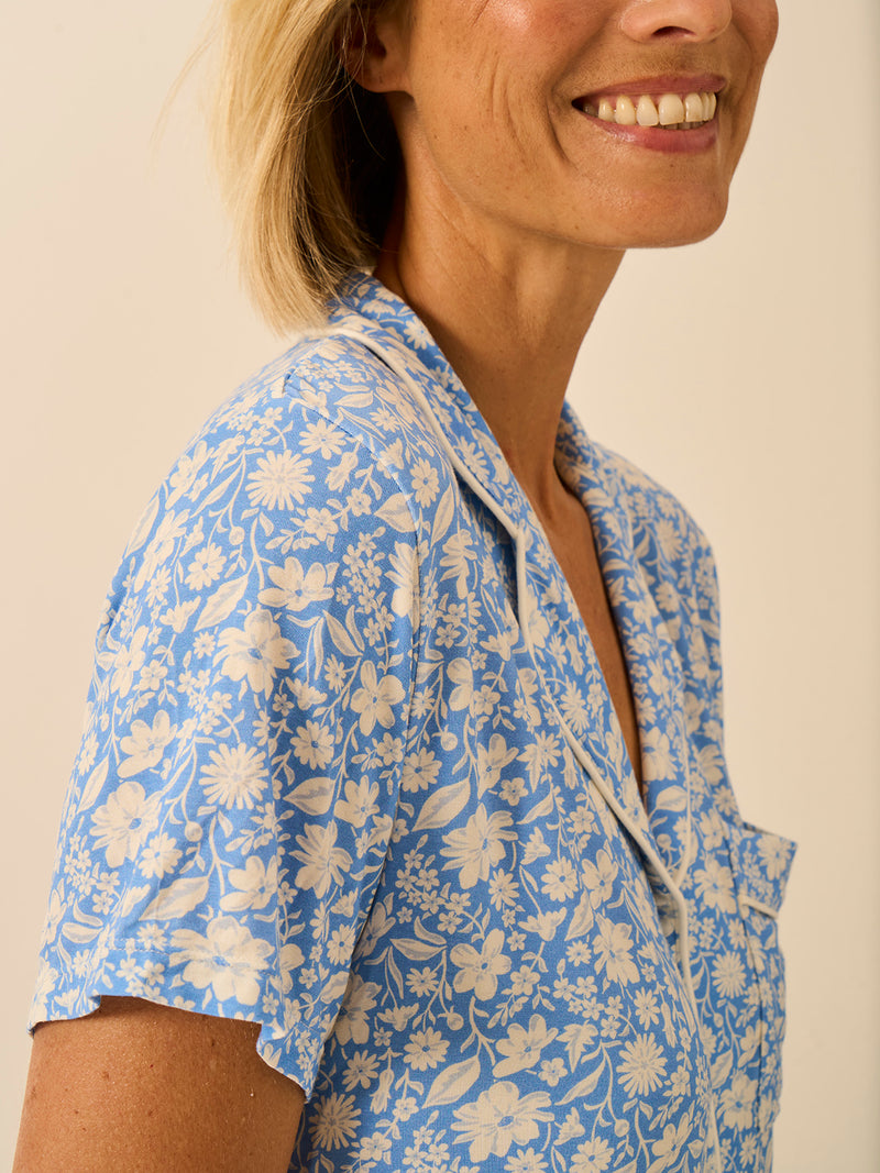 Short Pyjama Set - Cornflower Petals