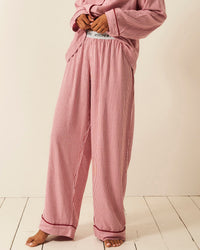 Soft Brushed Woven Pyjama Bottoms - Red Stripe Stripe & Stare