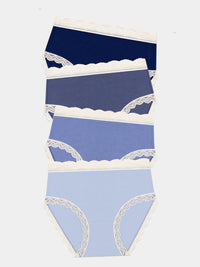 High Rise Knicker Four Pack - Denim Blues Wholegood Inter-United Ltd