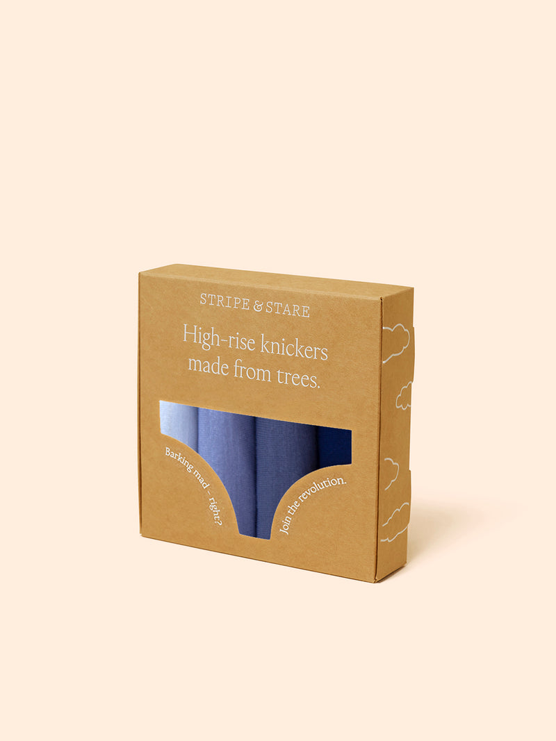High Rise Knicker Four Pack - Denim Blues Wholegood Inter-United Ltd