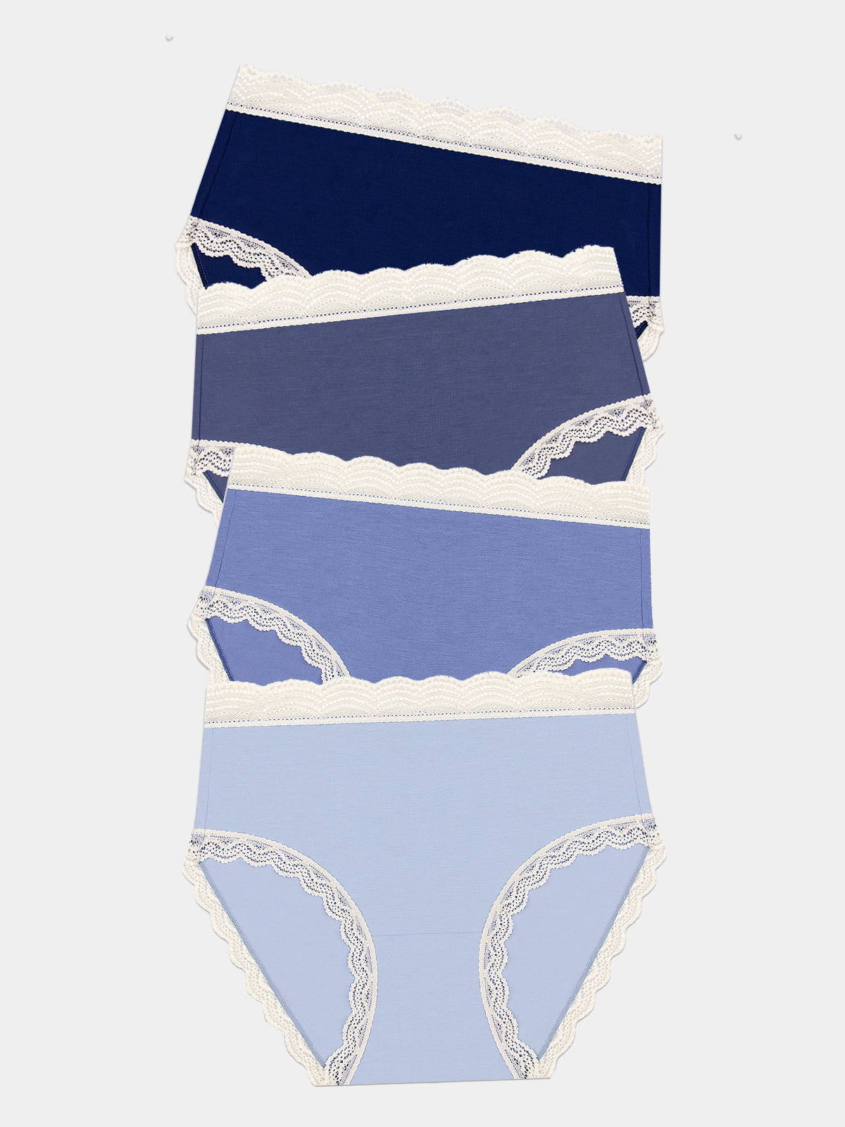 High Rise Knicker Four Pack Denim Blues