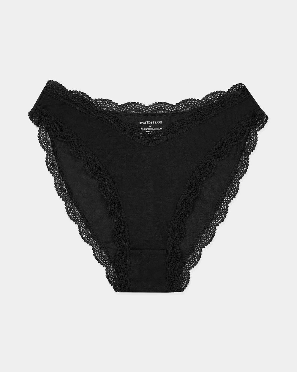 Dipped Tanga Knicker - Black Stripe & Stare