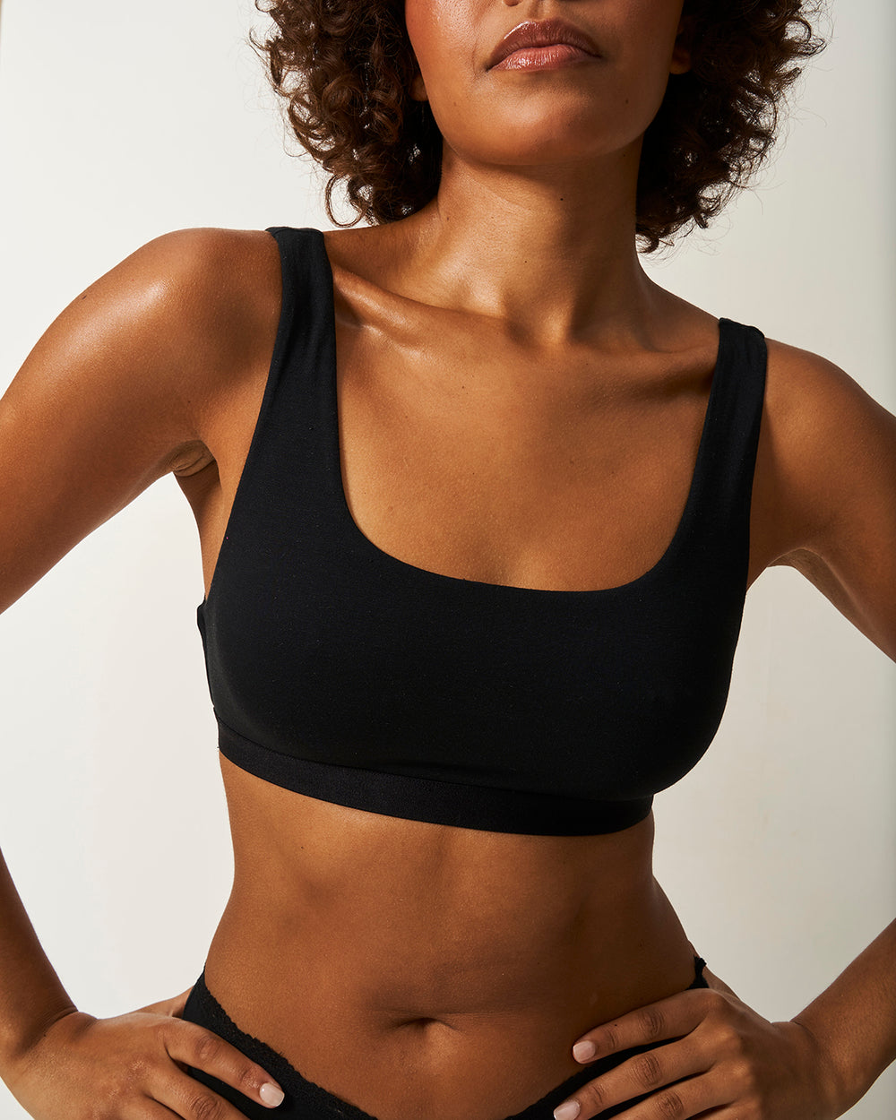 Soft Scoop Bra -  Black Stripe & Stare