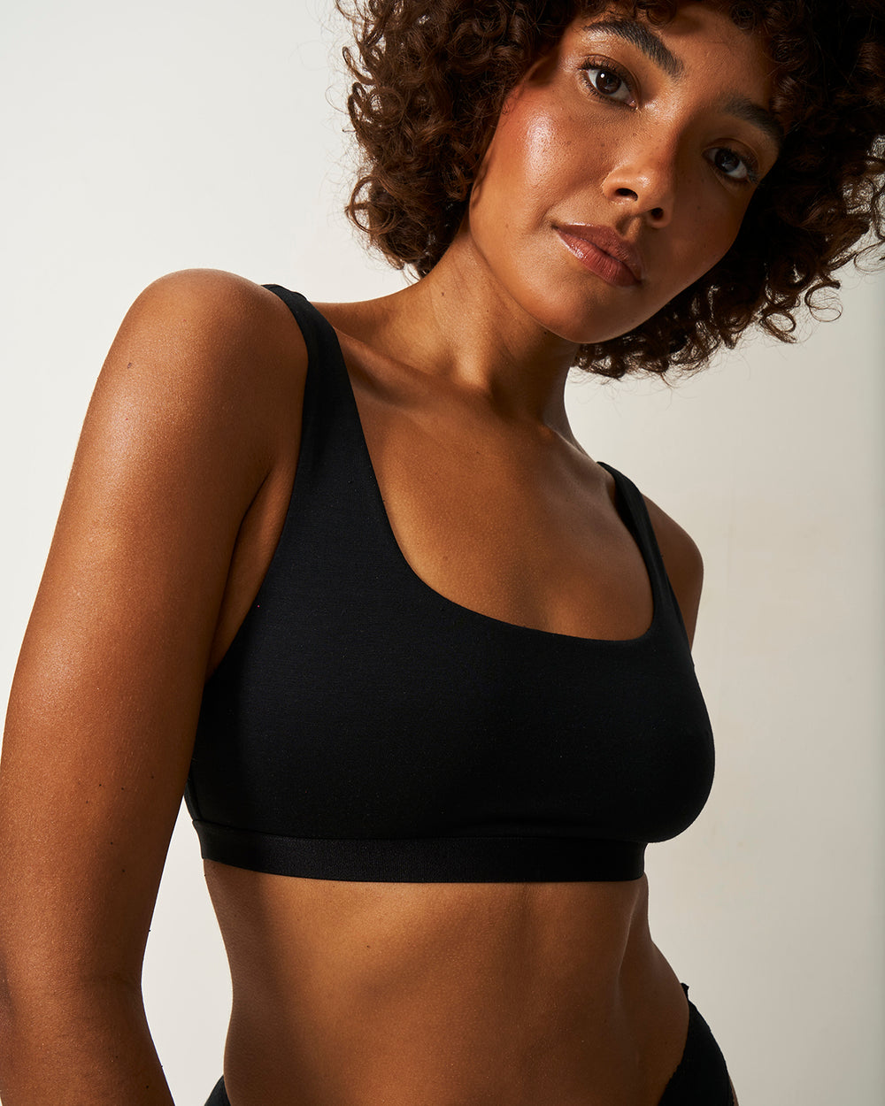 Soft Scoop Bra -  Black Stripe & Stare