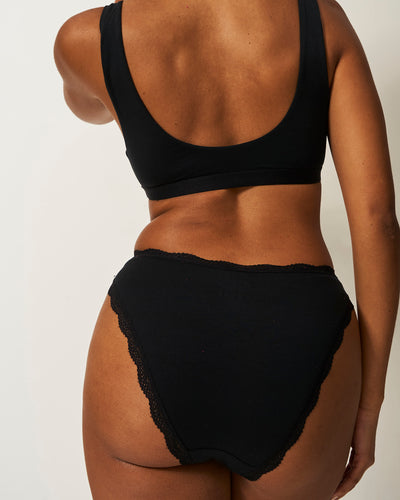 Dipped Tanga Knicker - Black Stripe & Stare