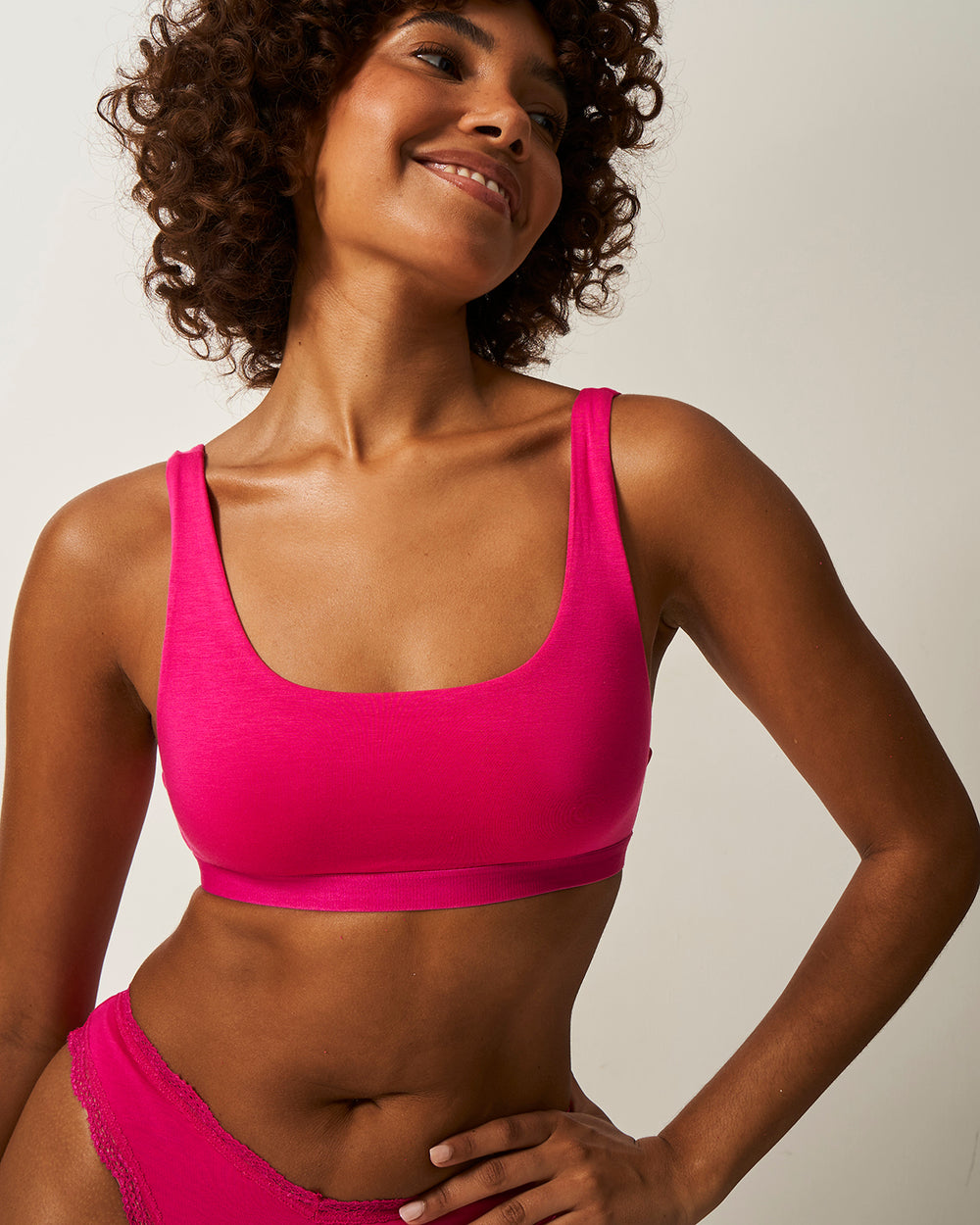 Soft Scoop Bra - Raspberry Stripe & Stare