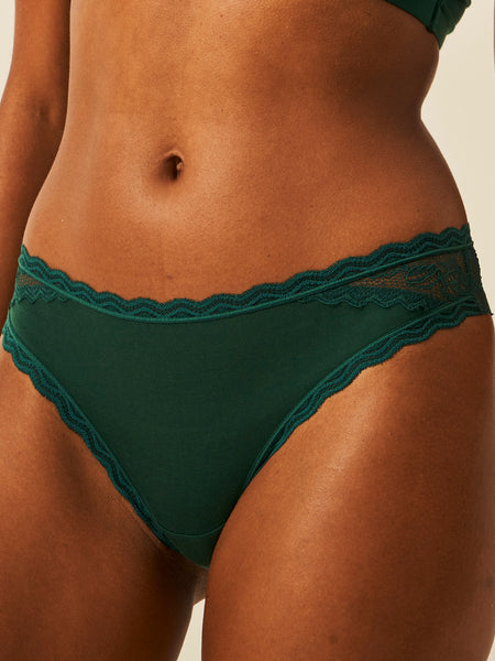 Eco Lace Brazilian Knicker - Alpine Green