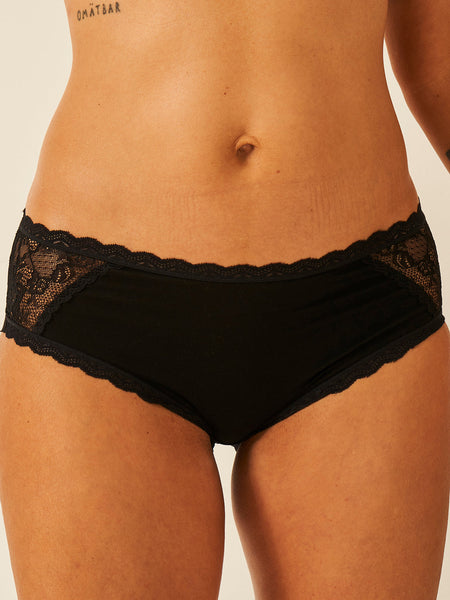 Eco Lace High Rise Knicker Four Pack - Black
