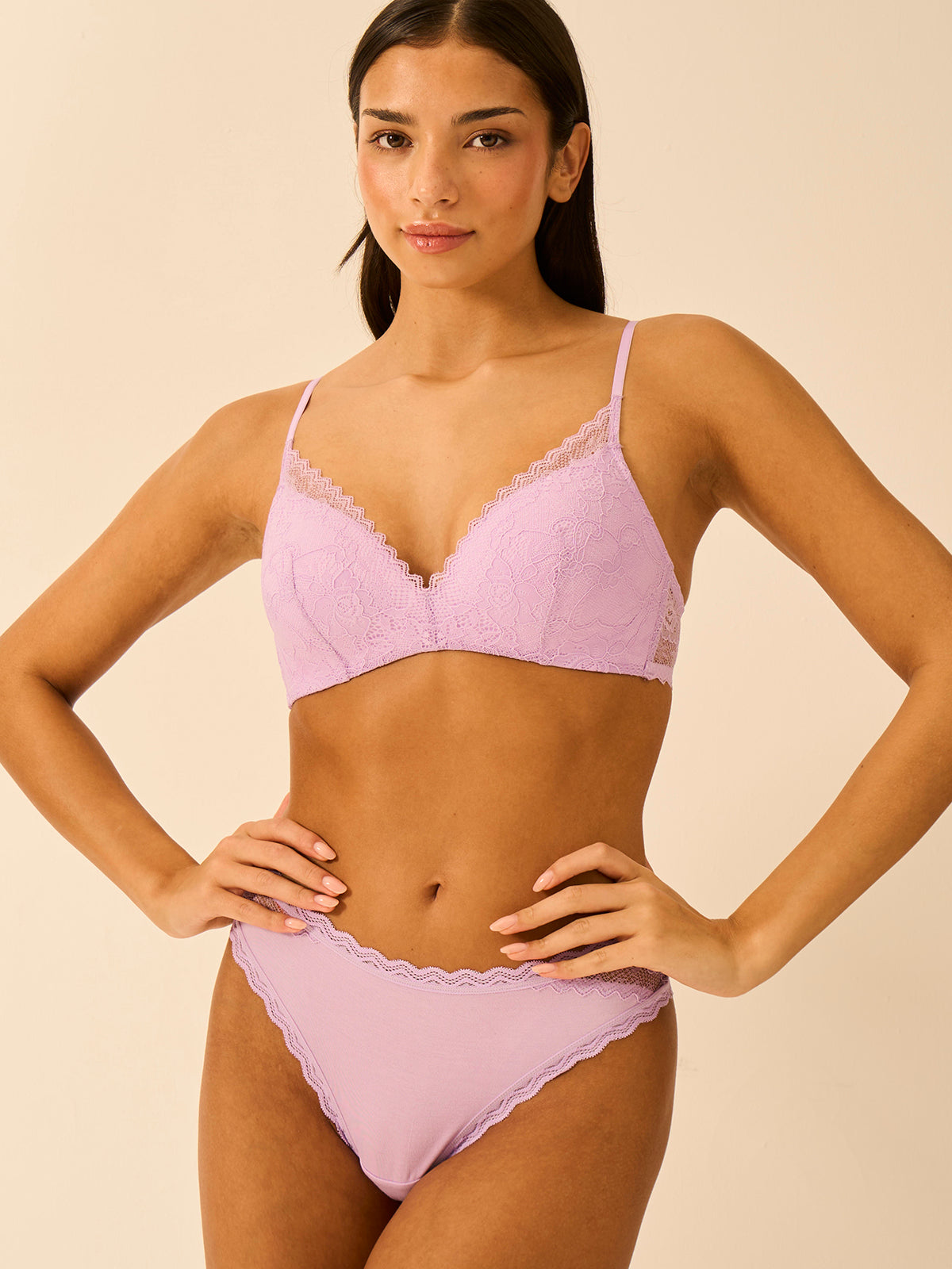 Eco Lace Demi Bra - Lavender Haze